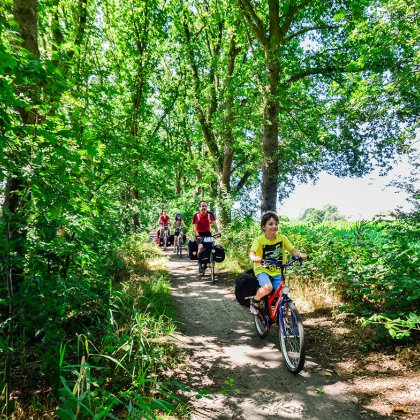 Gezin op fietsvakantie in Nederland
