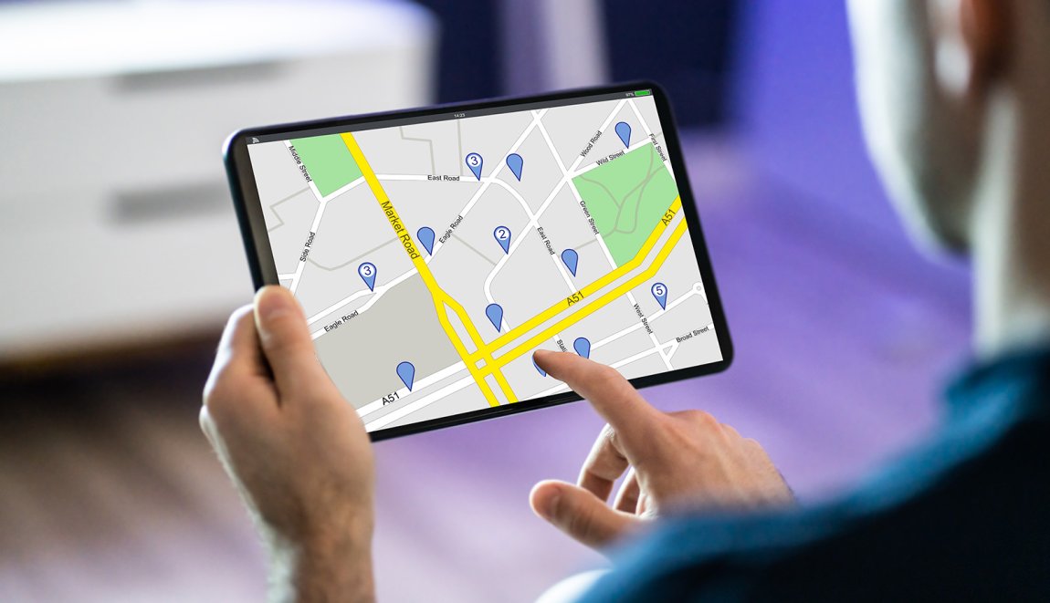 GPS locaties op digitale plattegrond